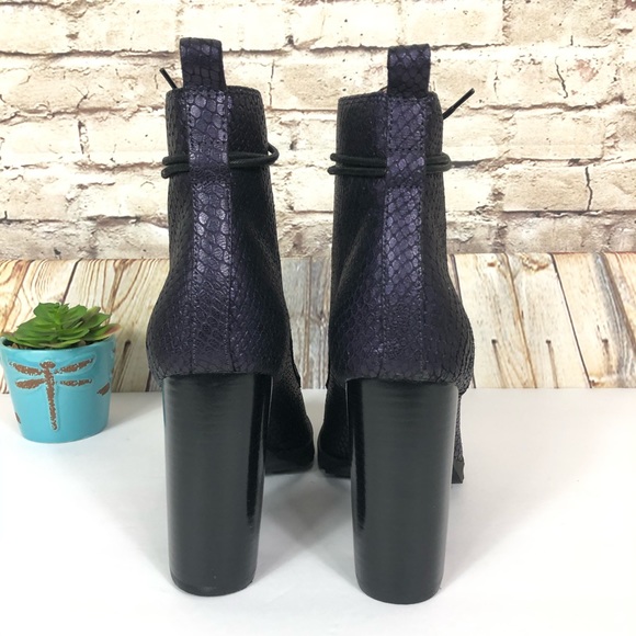 NEW Katy Perry The Monica Snake embossed lace up ankle boot - Picture 5 of 8